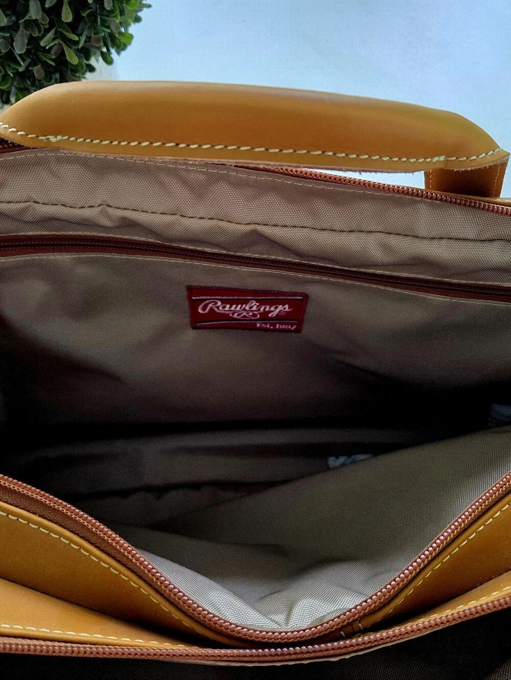 Rawlings Tan Leather Briefcase - Men’s Travel & Work Bag